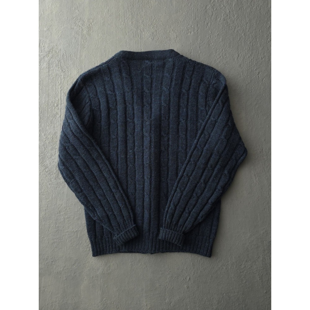 Vintage 1960s Jantzen Country Squire Worsted Wool Cable Knit Cardigan Sweater M - Picture 4 of 11